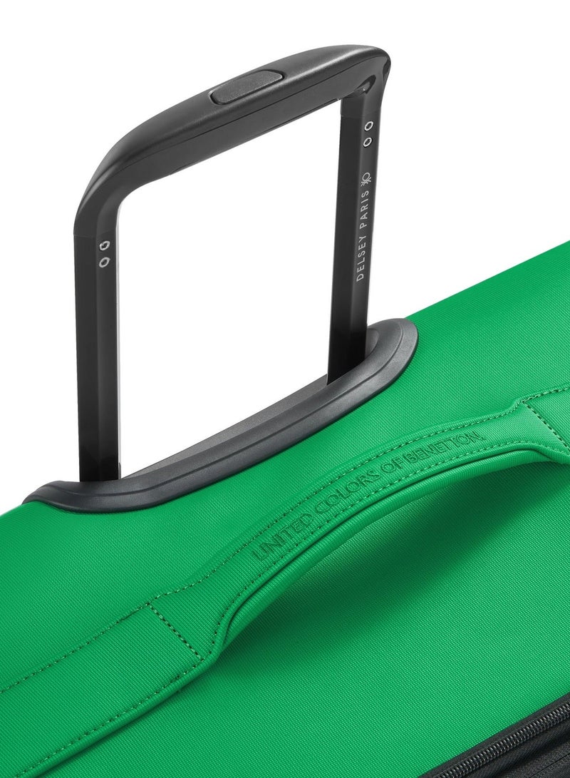 UNITED COLORS OF BENETTON Color Block 69 Cm 4-Double Wheeled Softside Expandable Check-In Luggage Trolley Case - Green - Image 5